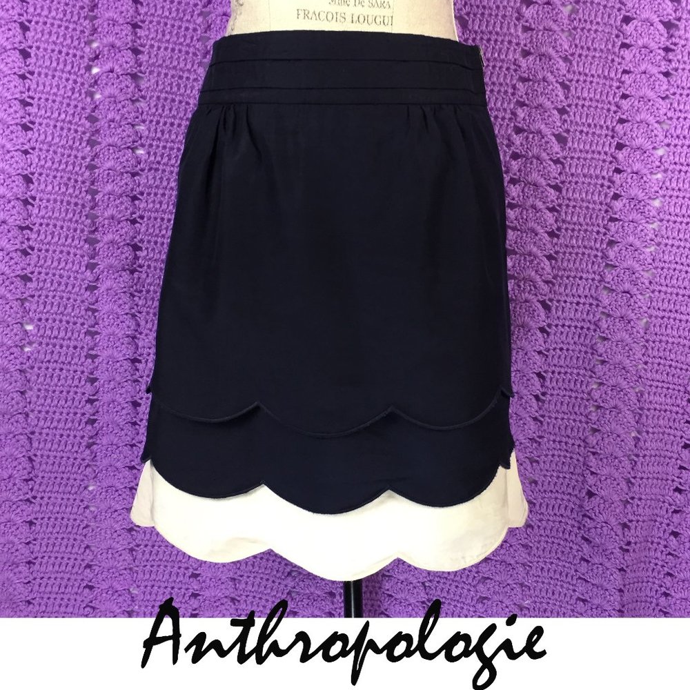Anthropologie Floreat Scalloped Clouds Skirt 8
